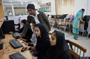 instructer teaching Students during Computer software class here PTVC Lahre-06